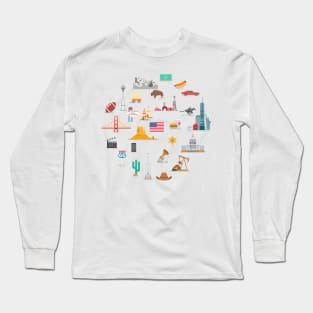 USA Landmarks Long Sleeve T-Shirt